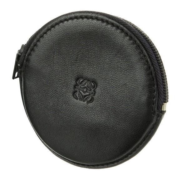 Loewe Anagram Logo Leather Coin Pouch Round Black - Picture 2 of 4